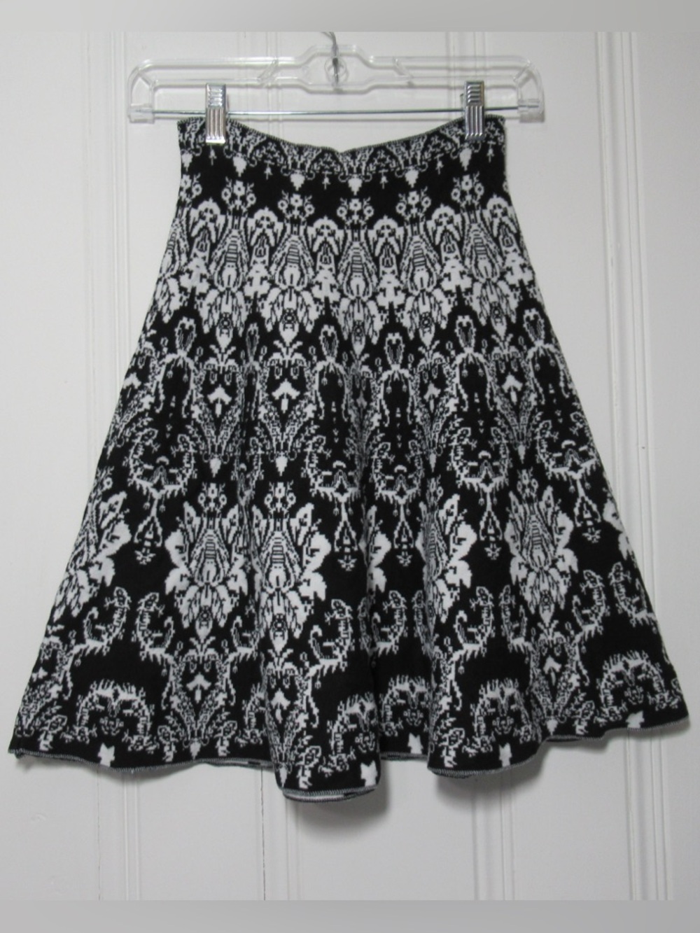 Black and White Sweater Skater Skirt Size Small
